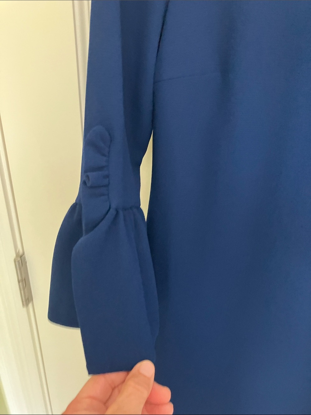 Club Monaco Deep Navy Ruffle-Sleeve Shift Dress - Picture 3 of 5